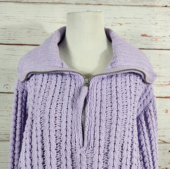 AERIE Chunky Quarter Zip Sweater (M) - Picture 3 of 7